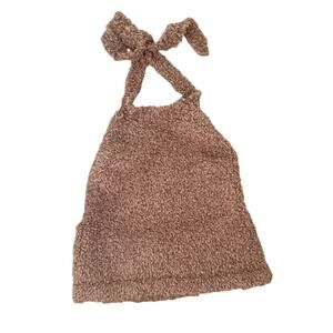 NEW Skims Teddy Halter Crop Top S/M Rose Clay